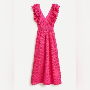J. Crew Pink Ruffle Maxi Dress Size 8